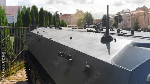 armored side of tractor from the Cold War (MTLB)