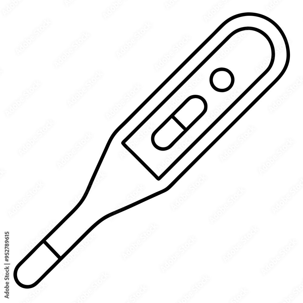 Electronic Thermometer - Isolated line art Vector Illustration Electronic Thermometer - Isolated line art Vector Illustration
