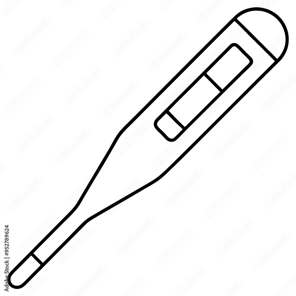 Electronic Thermometer - Isolated line art Vector Illustration Electronic Thermometer - Isolated line art Vector Illustration