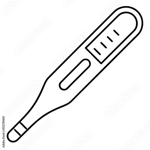 Electronic Thermometer - Isolated line art Vector Illustration