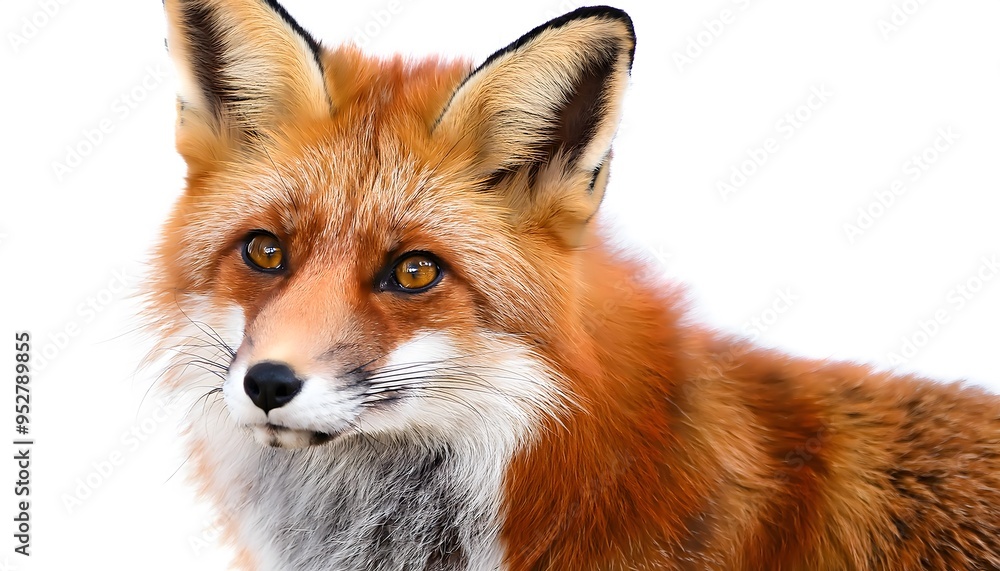 Obraz premium A Red Fox on a white background