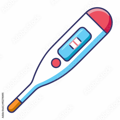 Electronic Thermometer - Isolated Vector Illustration