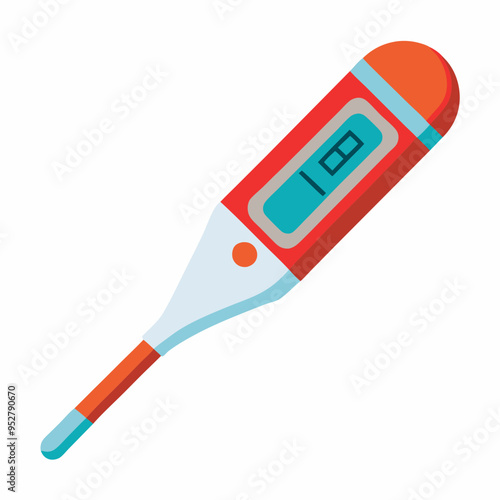Electronic Thermometer - Isolated Vector Illustration
