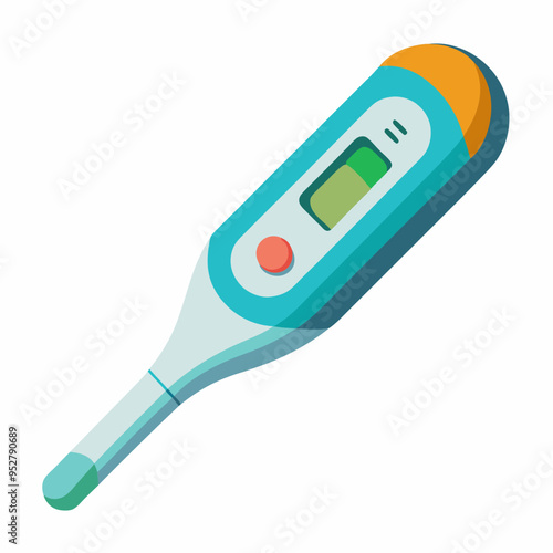 Electronic Thermometer - Isolated Vector Illustration