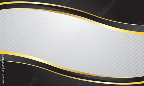 Black and gold certificate background, stylish wave abstract