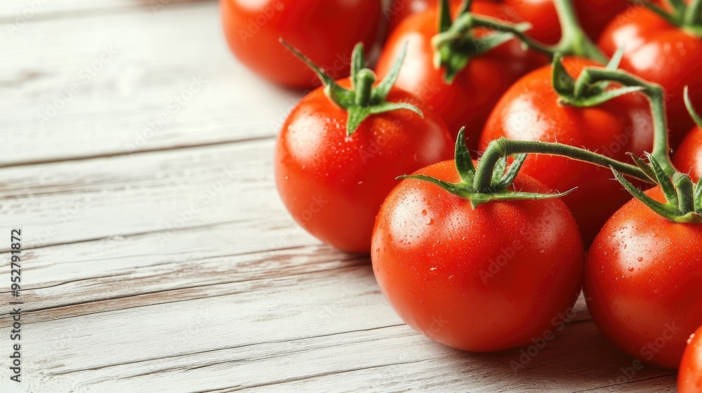 Red tomatoes white background. Generative AI Red tomatoes white background. Generative AI