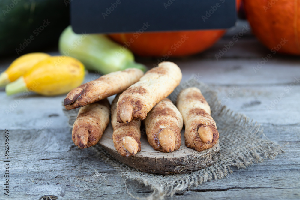 Witch's Fingers cookies for Halloween, sweet and delicious cookies , pumpkin layout