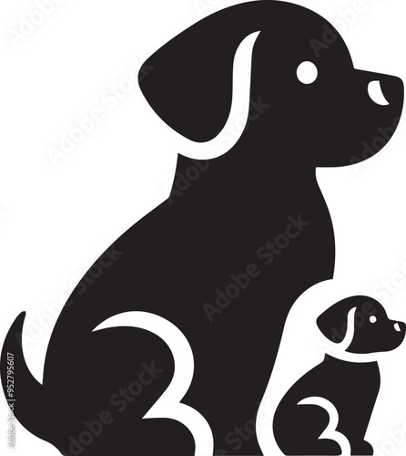Vector silhouette of a dog.