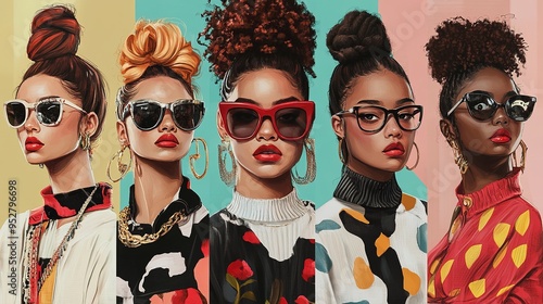 series of self-portraits highlighting different outfits and accessories, each representing a different aspect of personal style