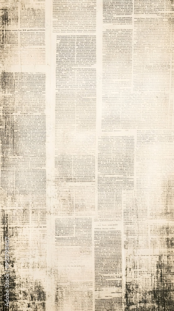 Obraz premium Old Newspaper, Magazine, Newsstand, Newspapers, Press, Abstract Image, Texture, Pattern Background, Wallpaper, Cover and Screen of Smartphone, Cell Phone, PC, Laptop, 9:16 and 16:9 Format