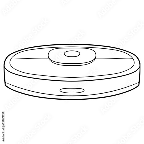 robot vacuum illustration hand drawn outline vector