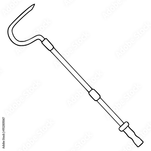 snake hook illustration hand drawn outline vector
