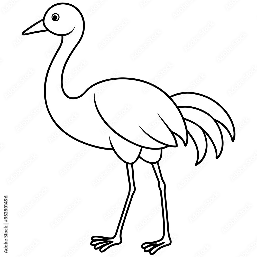 Obraz premium Happy Crane Full-Body Vector Illustration on White Background