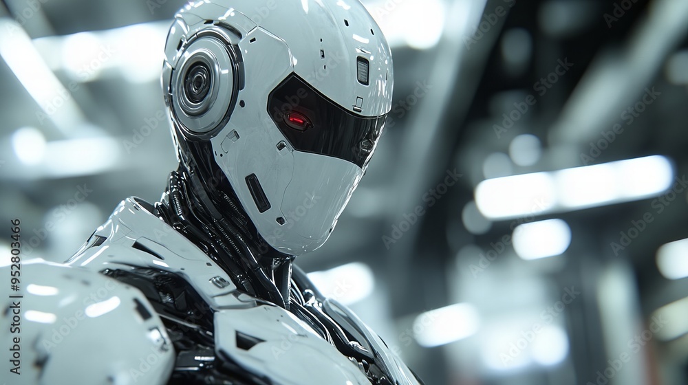 portrait of android or humanoid robot , concept of ai and future technology development portrait of android or humanoid robot , concept of ai and future technology development