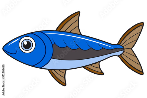 Herring Fish in Various Styles and Colors on White Background - Vector Art