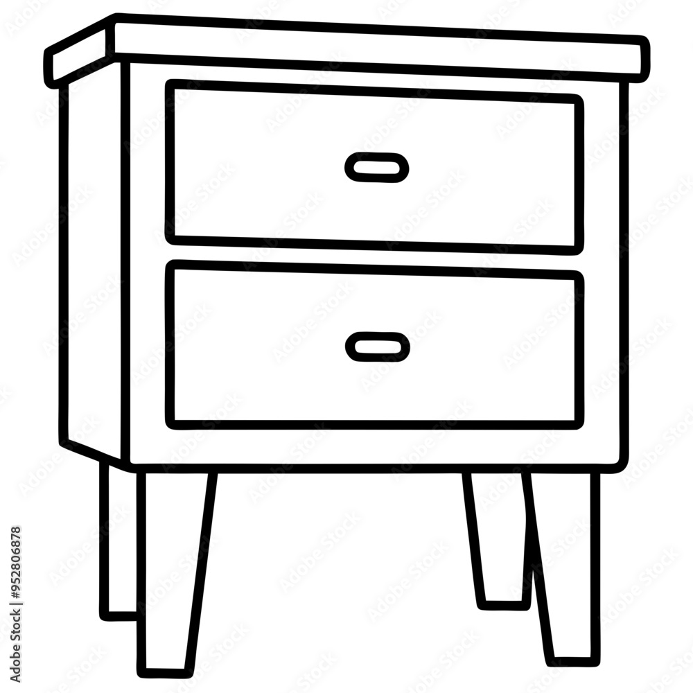Isolated Bed Table on White Background - Vector Art Isolated Bed Table on White Background - Vector Art