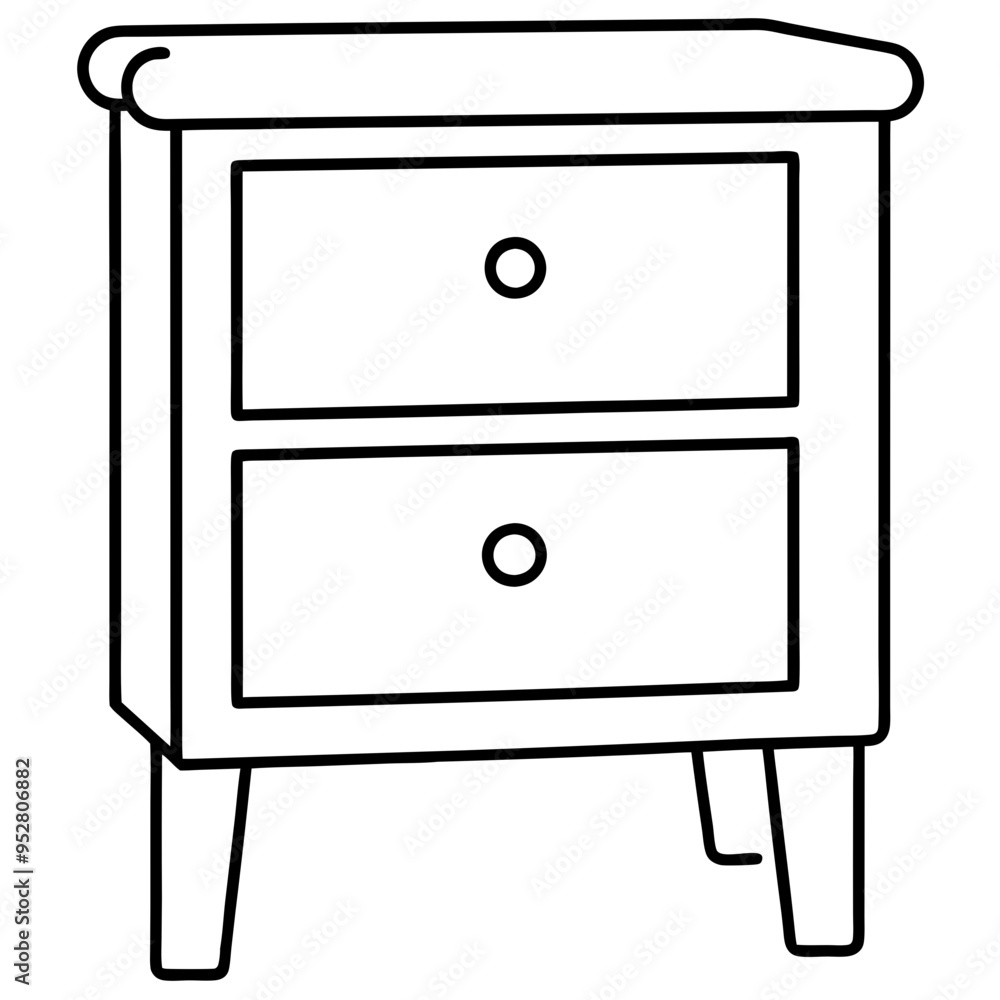 Isolated Bed Table on White Background - Vector Art Isolated Bed Table on White Background - Vector Art