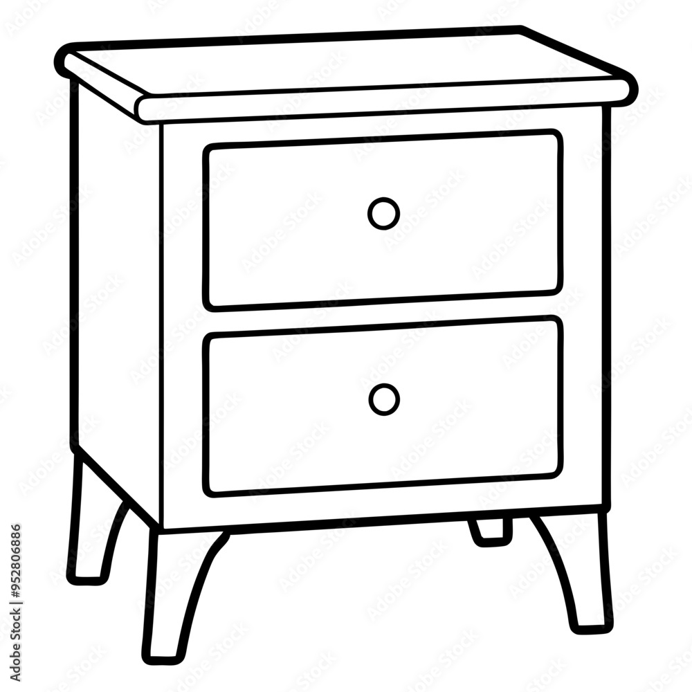Isolated Bed Table on White Background - Vector Art Isolated Bed Table on White Background - Vector Art