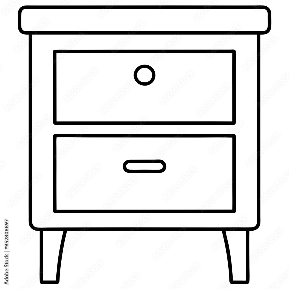 Isolated Bed Table on White Background - Vector Art Isolated Bed Table on White Background - Vector Art