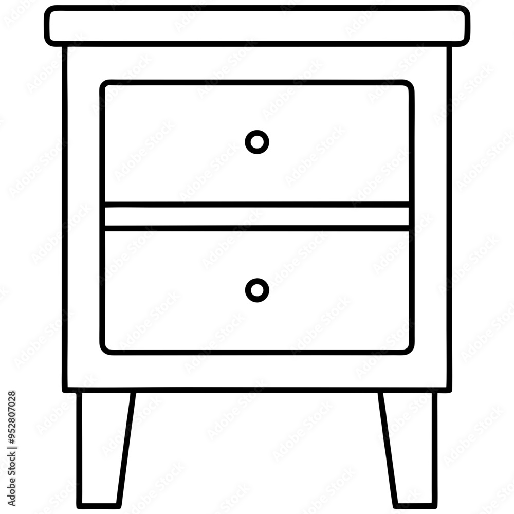 Isolated Bed Table on White Background - Vector Art Isolated Bed Table on White Background - Vector Art