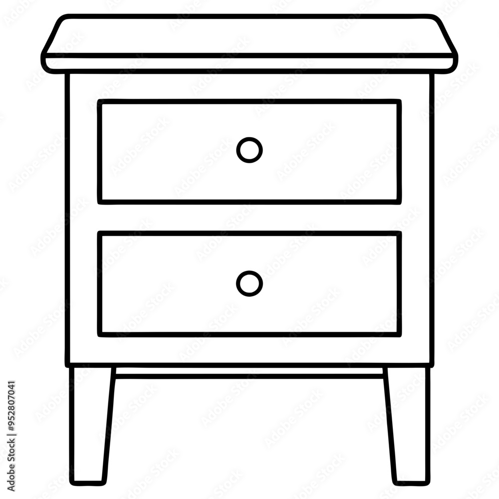 Isolated Bed Table on White Background - Vector Art Isolated Bed Table on White Background - Vector Art