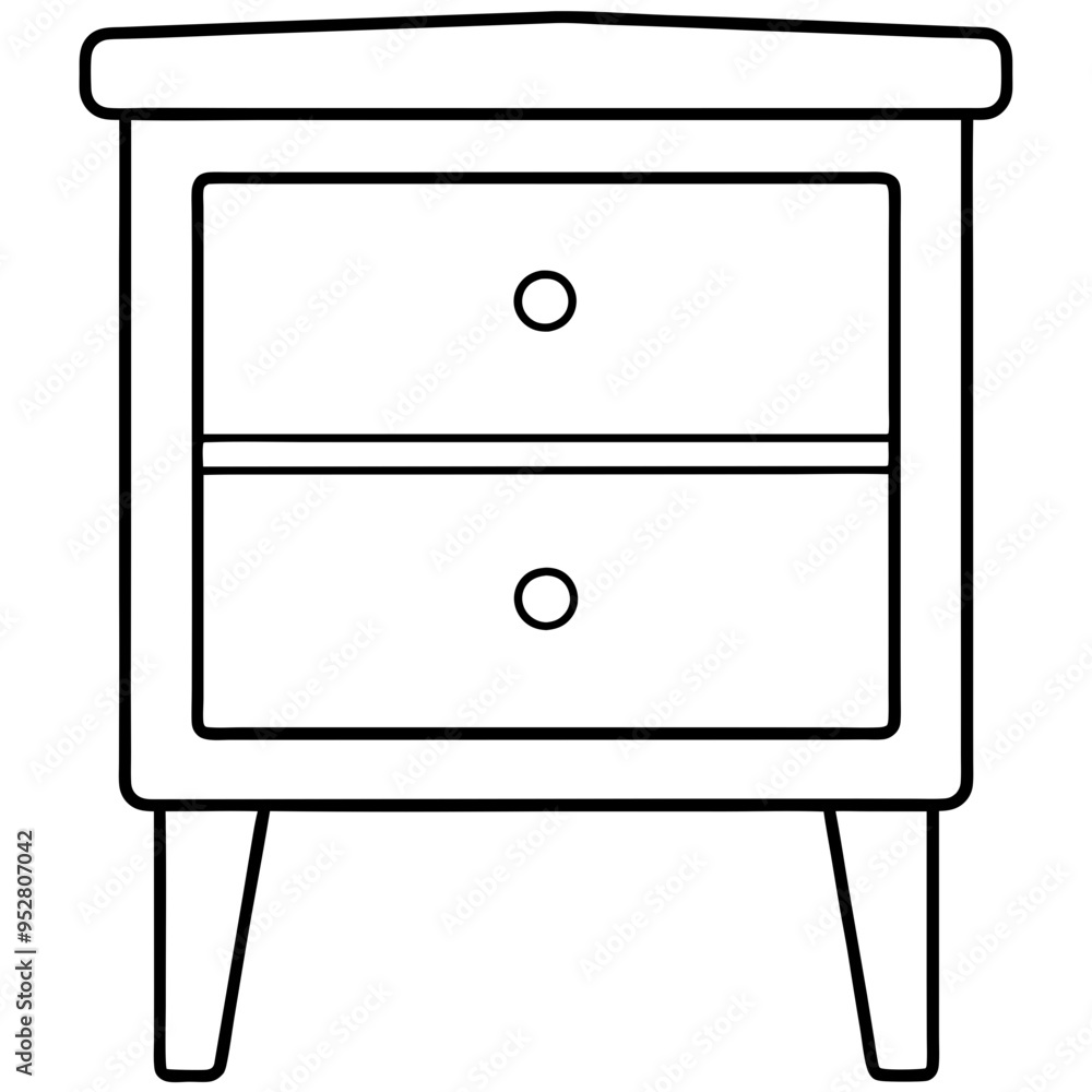 Isolated Bed Table on White Background - Vector Art Isolated Bed Table on White Background - Vector Art