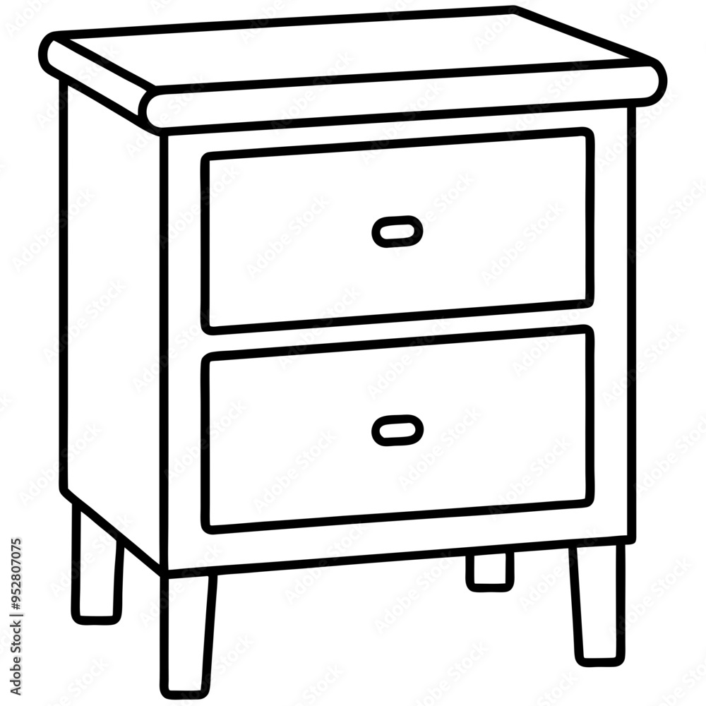 Isolated Bed Table on White Background - Vector Art Isolated Bed Table on White Background - Vector Art