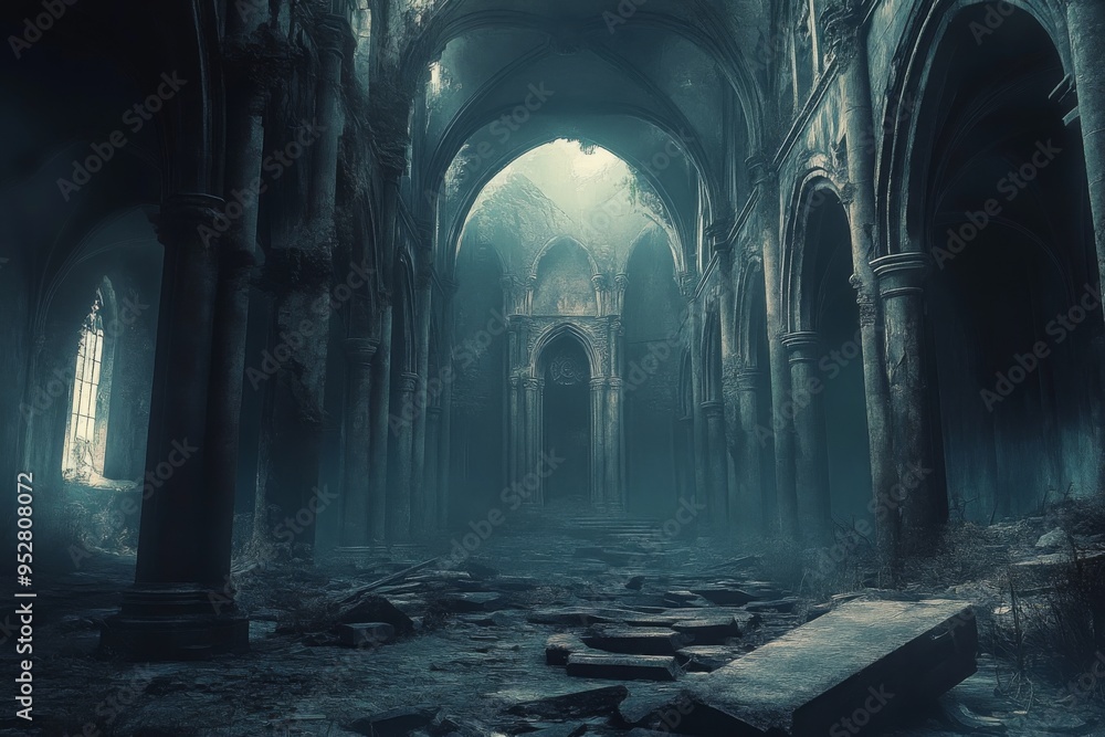 Horror halloween, haunted castle in creepy spooky night. Horror halloween, haunted castle in creepy spooky night.