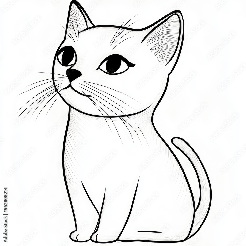 A cute and simple cat coloring page perfect for toddlers and young children to explore their creativity and enjoy fun activities anytime A cute and simple cat coloring page perfect for toddlers and young children to explore their creativity and enjoy fun activities anytime