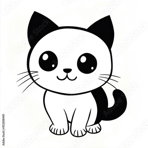 Delightfully simple cat coloring page perfect for young artists exploring their creativity and love for animals in a fun and engaging way