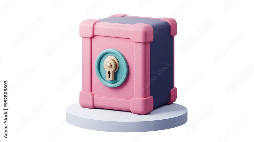 cartoon 3d icon of safe with lock. 3d illustration for finance and banking on white background. simple 3d rendering of safe on platform, white background
cartoon 3d icon of safe with lock. 3d illustration for finance and banking on white background. simple 3d rendering of safe on platform, white background