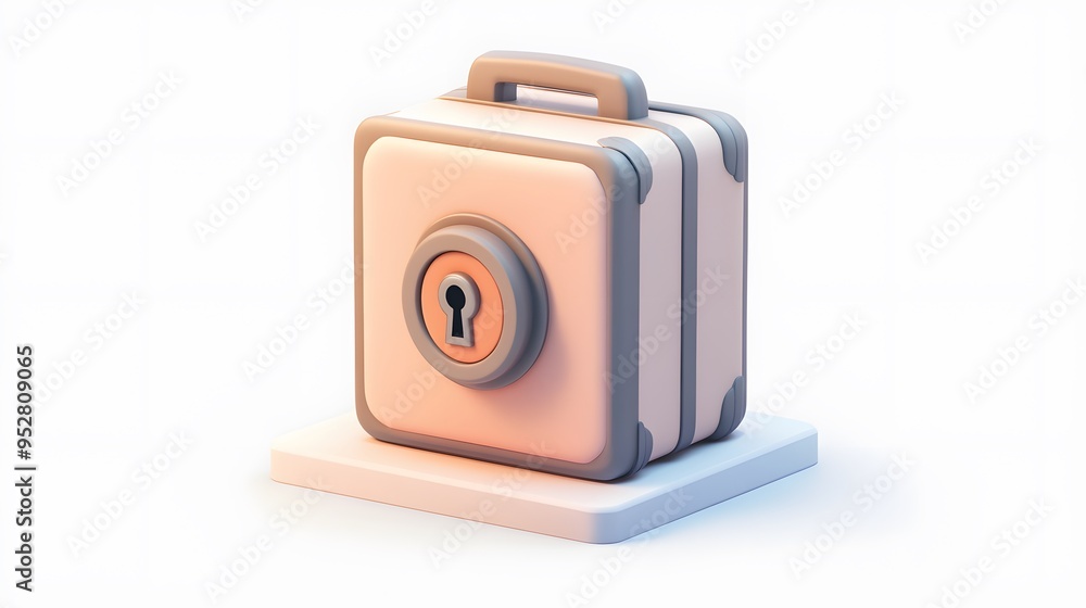 cartoon 3d icon of safe with lock. 3d illustration for finance and banking on white background. simple 3d rendering of safe on platform, white background
cartoon 3d icon of safe with lock. 3d illustration for finance and banking on white background. simple 3d rendering of safe on platform, white background