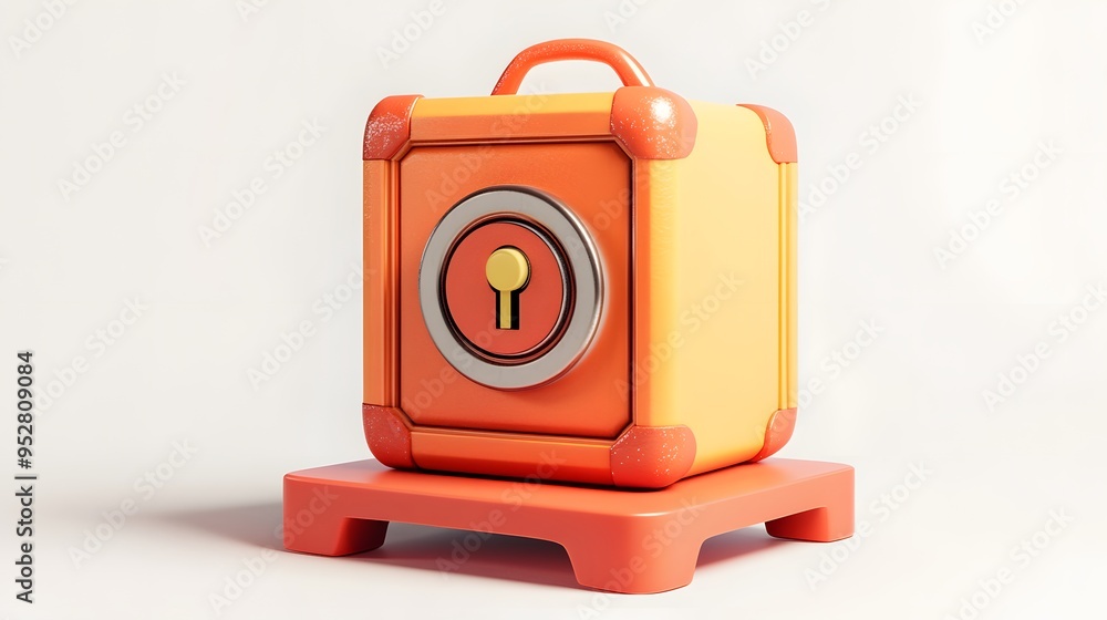 cartoon 3d icon of safe with lock. 3d illustration for finance and banking on white background. simple 3d rendering of safe on platform, white background
cartoon 3d icon of safe with lock. 3d illustration for finance and banking on white background. simple 3d rendering of safe on platform, white background