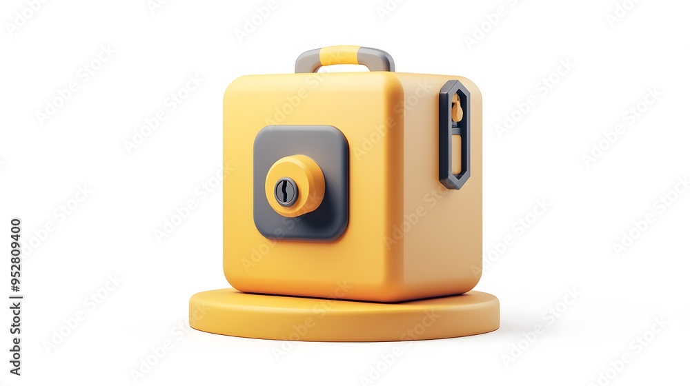 cartoon 3d icon of safe with lock. 3d illustration for finance and banking on white background. simple 3d rendering of safe on platform, white background
cartoon 3d icon of safe with lock. 3d illustration for finance and banking on white background. simple 3d rendering of safe on platform, white background
