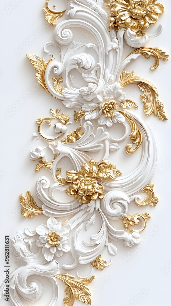 Elegant Ornate Wall Frames with Gilded Accents on Clean White Background Elegant Ornate Wall Frames with Gilded Accents on Clean White Background