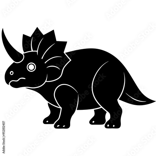 Triceratops Vector Art