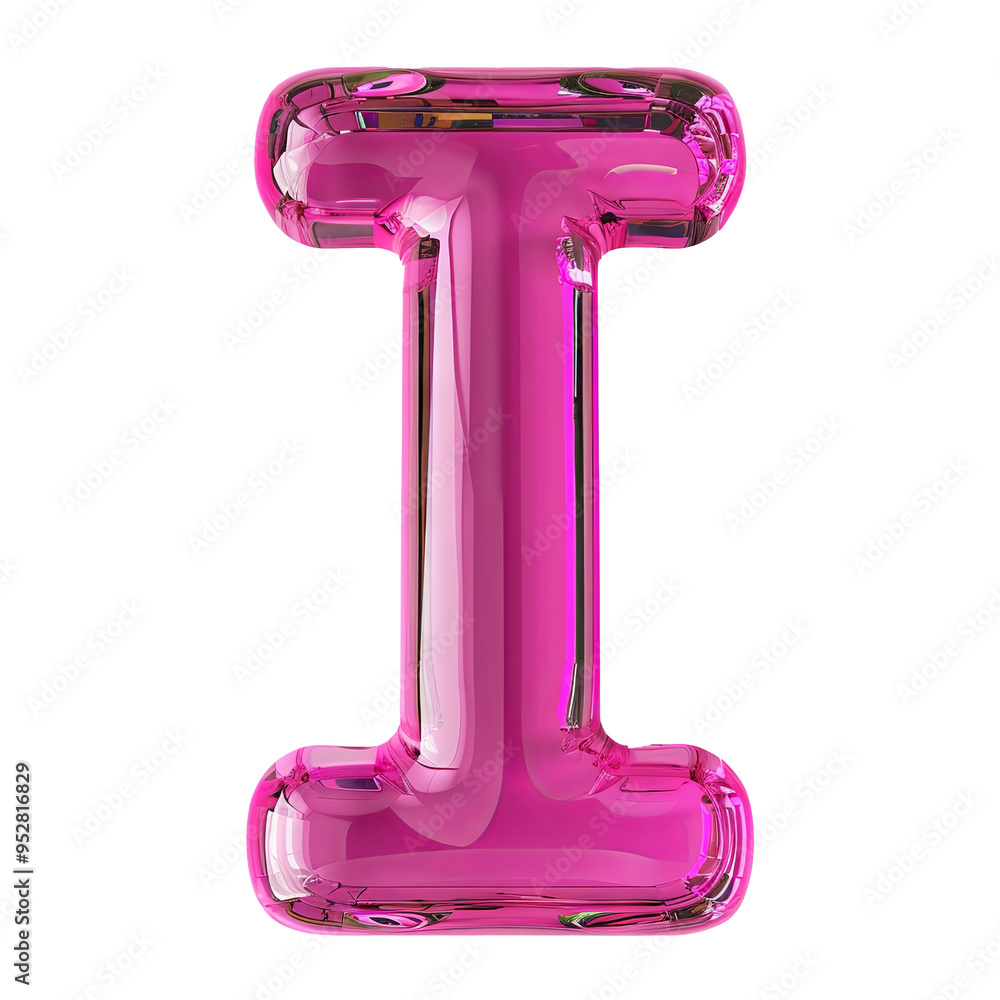 pink crystal I alphabet Realistic 3D on white background. Generative AI pink crystal I alphabet Realistic 3D on white background. Generative AI
