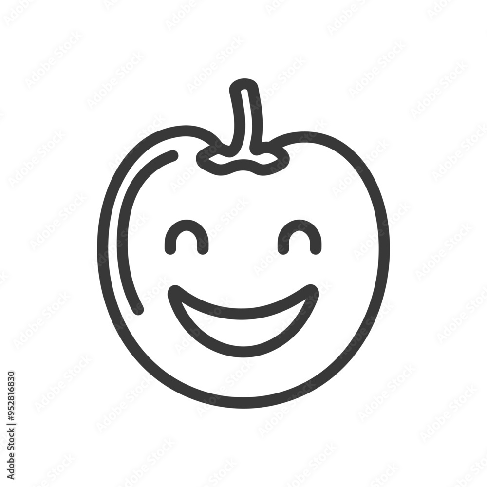 Smiling Tomato with a Happy Expression Smiling Tomato with a Happy Expression