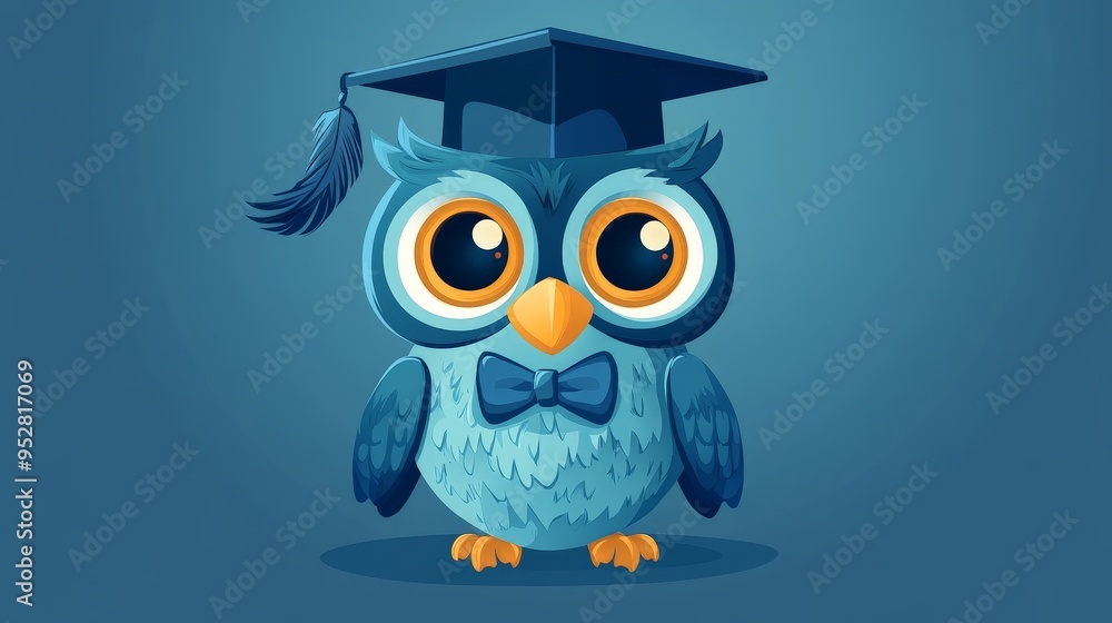Academic Owl with Professor Cap Academic Owl with Professor Cap