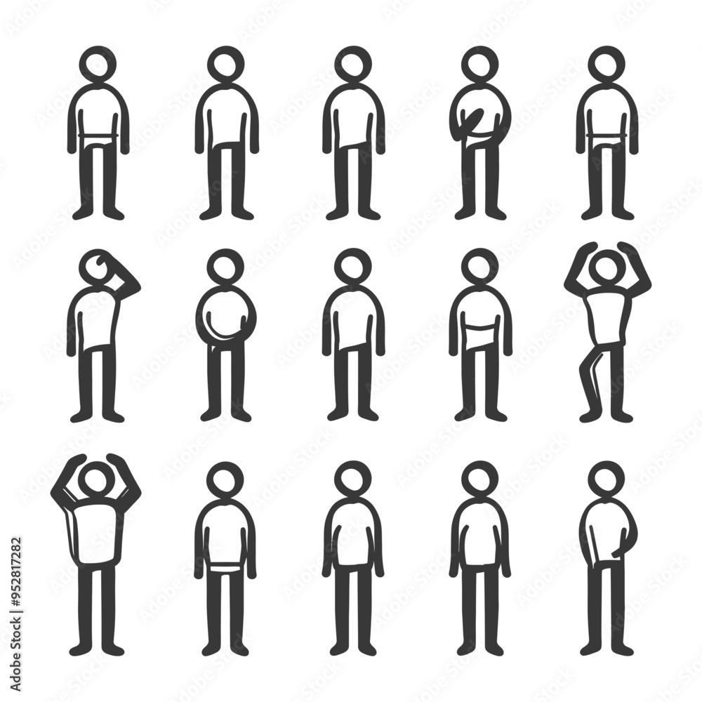 Stick Figure People in Different Poses Stick Figure People in Different Poses