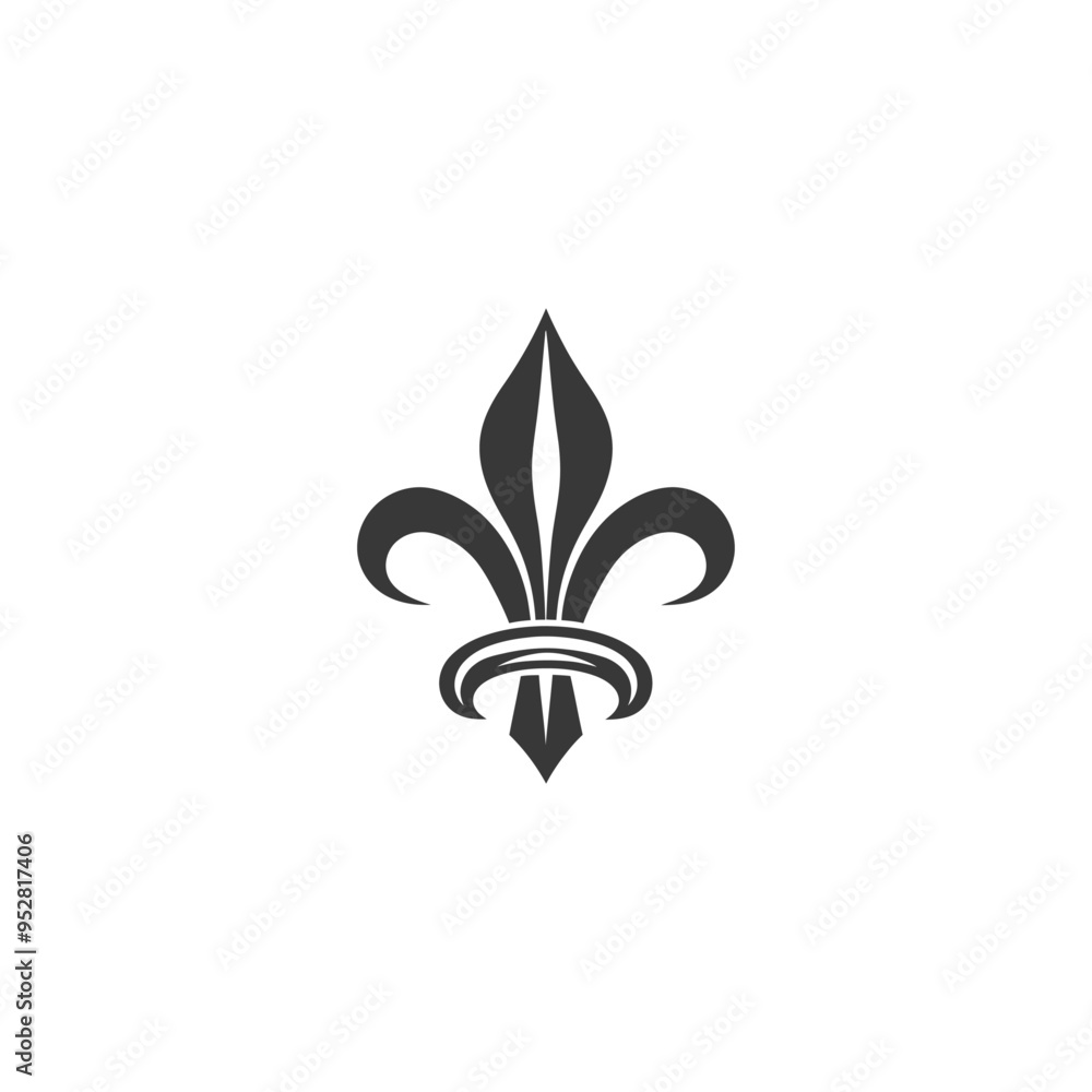 Stylized Black and White Fleur de lis Design Stylized Black and White Fleur de lis Design