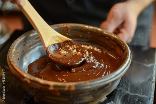 The perfect balance of sweet and spicy in a mole sauce photo