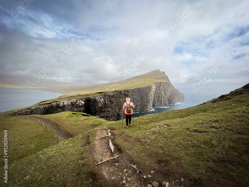 Sørvágsvatn, lake hanging above an ocean, Faroe Islands