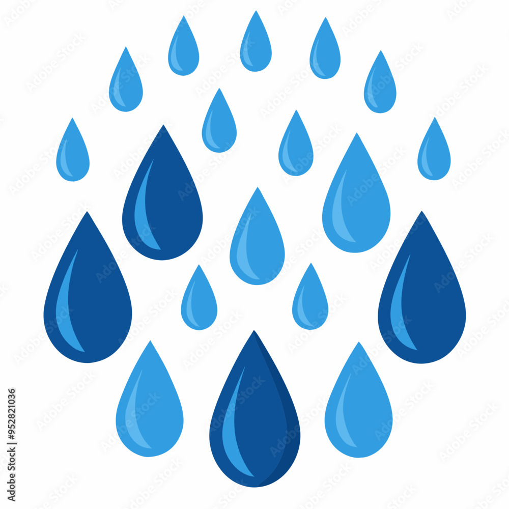 Raindrop Pattern on White Vector Art Raindrop Pattern on White Vector Art