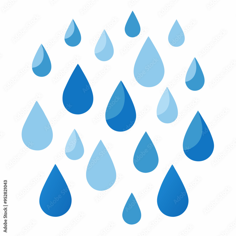 Raindrop Pattern on White Vector Art Raindrop Pattern on White Vector Art