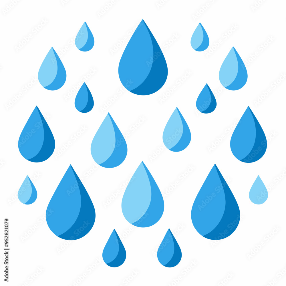 Raindrop Pattern on White Vector Art Raindrop Pattern on White Vector Art