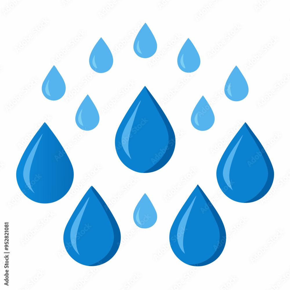 Raindrop Pattern on White Vector Art Raindrop Pattern on White Vector Art