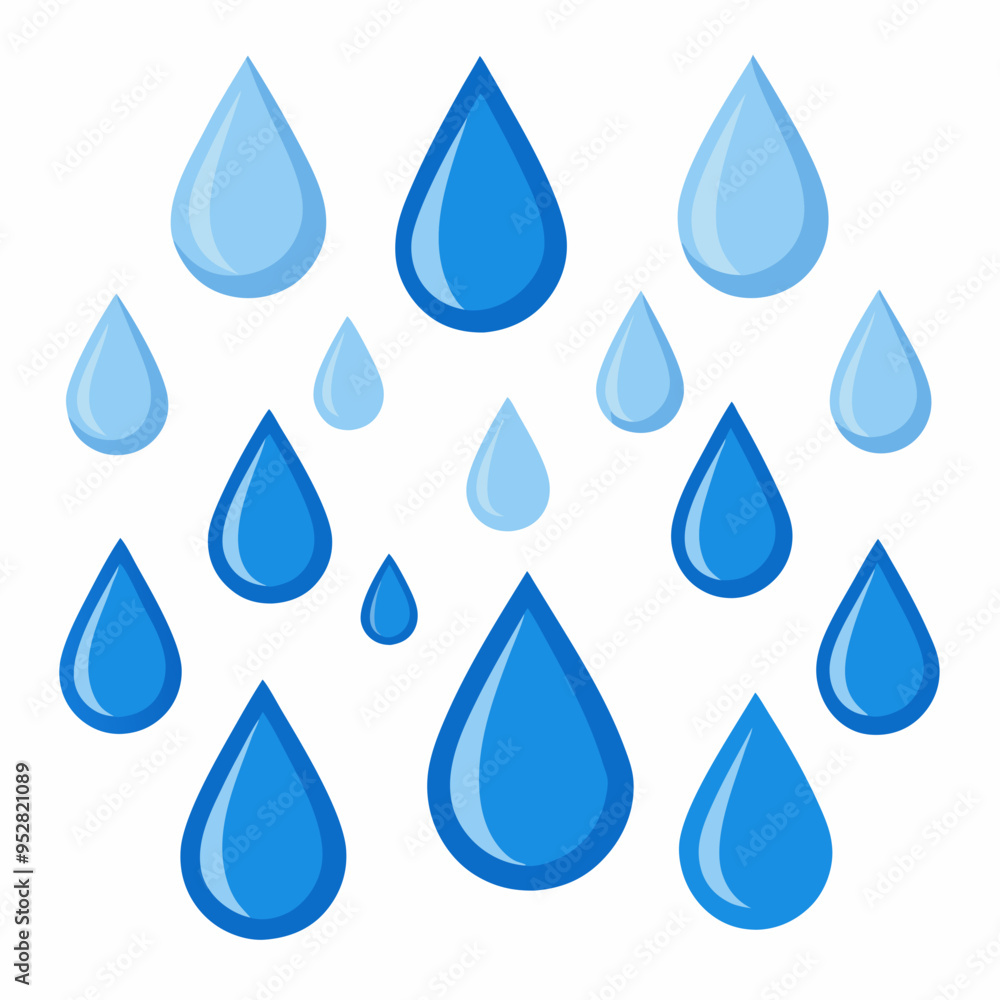 Raindrop Pattern on White Vector Art Raindrop Pattern on White Vector Art