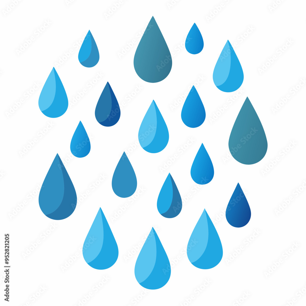 Raindrop Pattern on White Vector Art Raindrop Pattern on White Vector Art