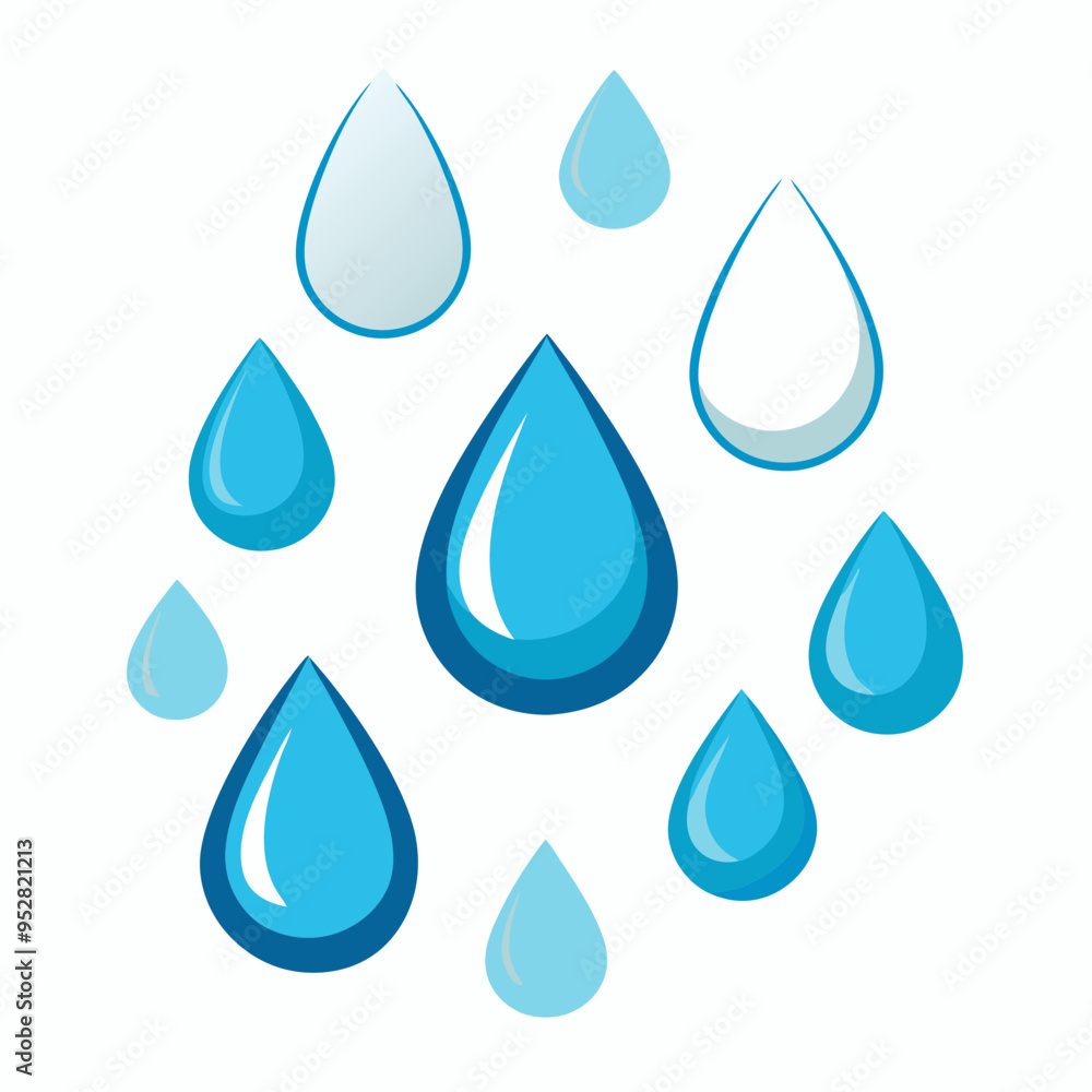 Raindrop Pattern on White Vector Art Raindrop Pattern on White Vector Art